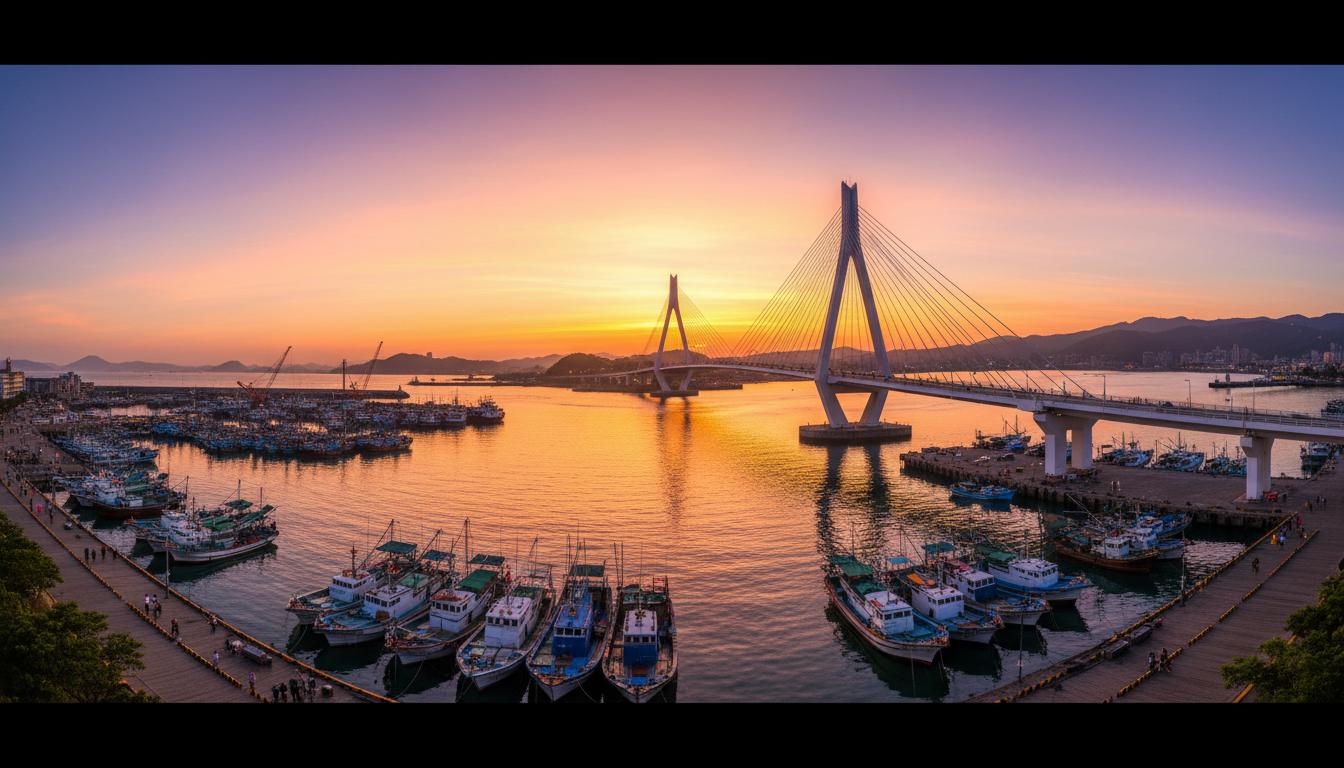 情人橋夕陽全景